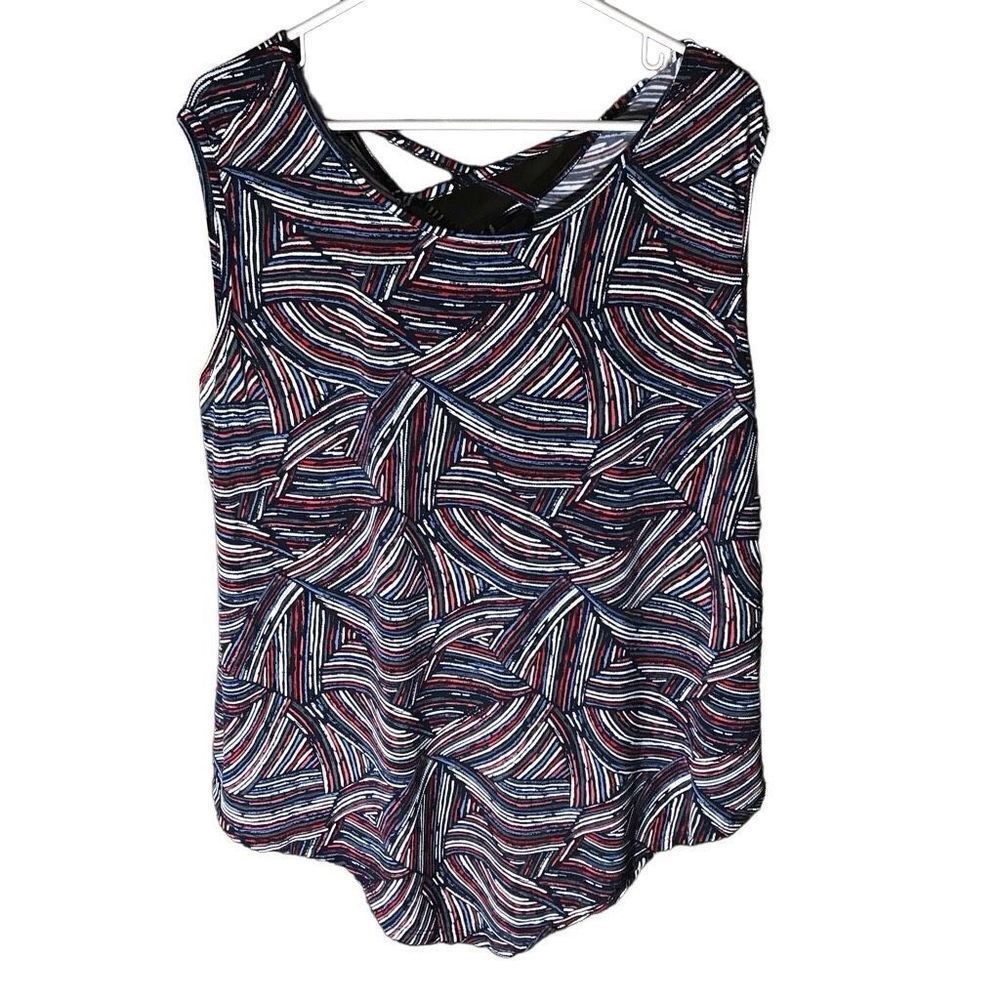 Amana SZ 2X plus size top textured red white blue New tags sleeveless